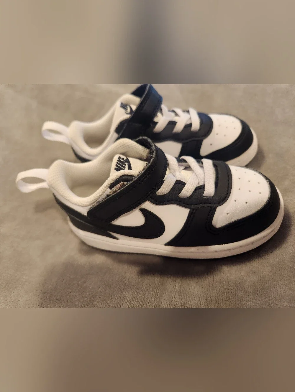 Kids Nike Court Borough Low Recraft Panda Sneakwrs, Size 8C